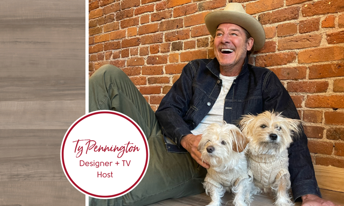 Ty Pennington with his dogs and Karndean LVP flooring