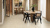 Natural Limestone and DS12-3 design strips form a grouted effect in a calm kitchen and dining area