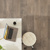 Overhead of a workspace with Smoked School Cedar lvp floors; available in gluedown and rigid core